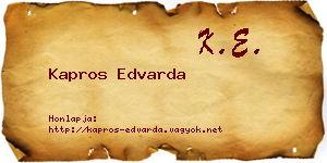 Kapros Edvarda névjegykártya